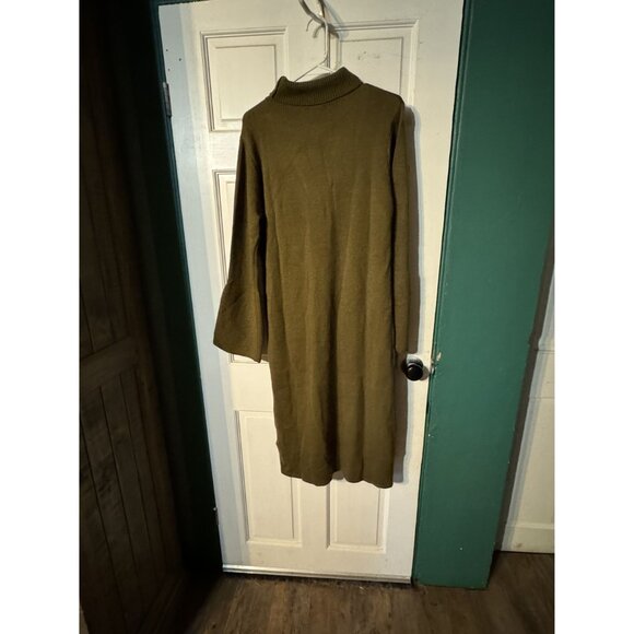 Area Stars Olive Green Turtleneck Sweater Dress Medium - Picture 5 of 6
